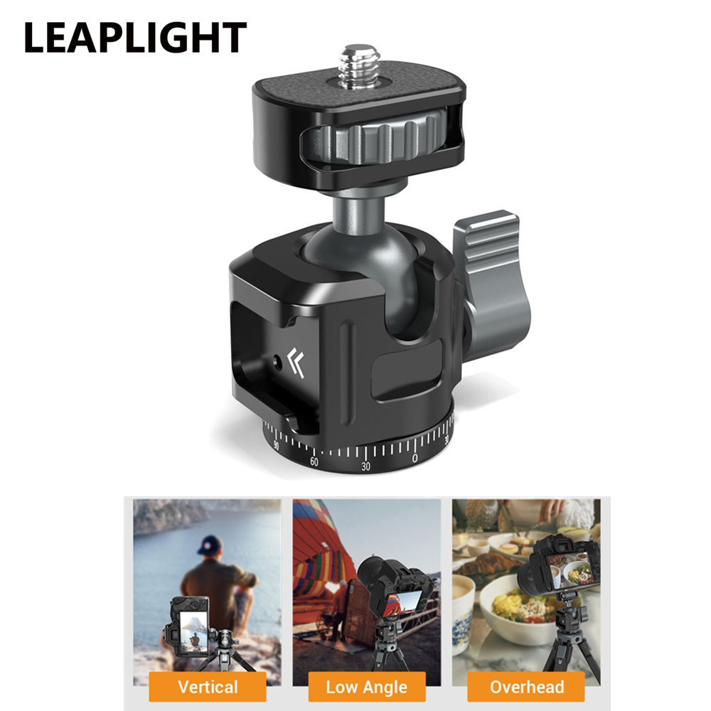 Fluid Head Tripod - LEAPLIGHT Mini-Kugelkopf aus Metall, 360-Grad-Drehung, Panorama-Stativkopf