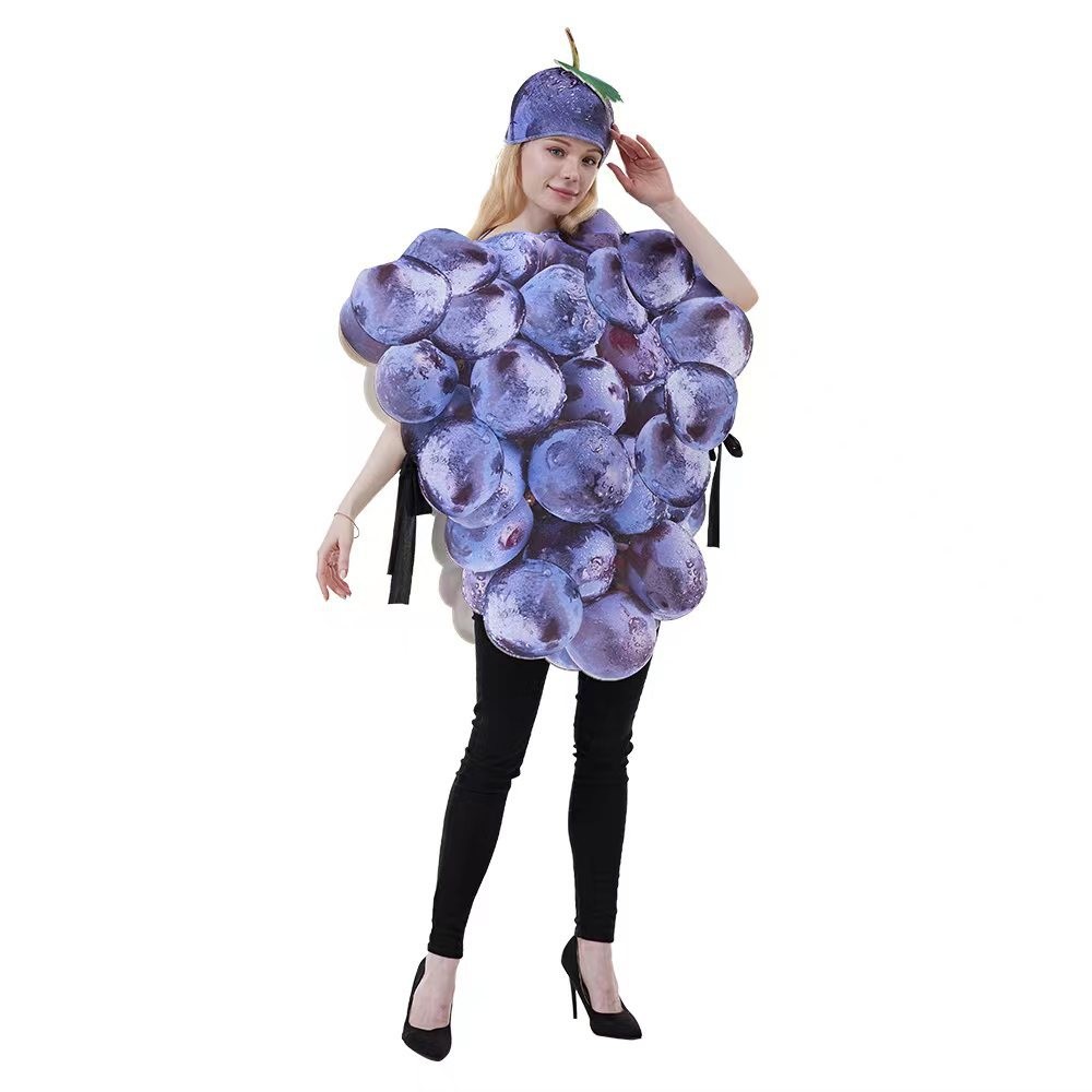 Photography Interest - Halloween-Aufführungskostüme Lustiges Paar-Obst-Party-Outfit Trauben-Kostüm Rollenspiel-Kleidung Interessante