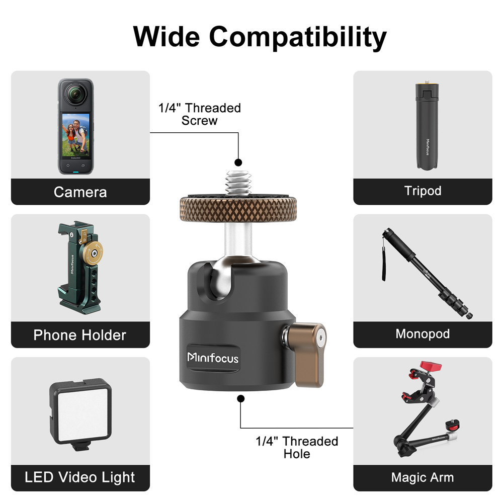 Mini-Kugelkopf aus Metall mit  – Fluid Head Tripod Bewertung und Preis